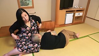 Chubby Japanese mature helps young neighbor forget about bad breakup with help of her pussy. In next