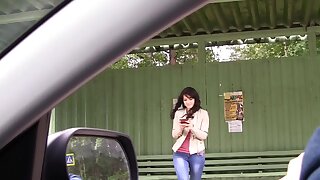 This dirty chick agrees to have sex education with two complete strangers for some money. While one