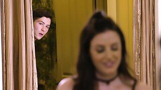 Buxom brunette is a fat tube fan  passionate sex.
