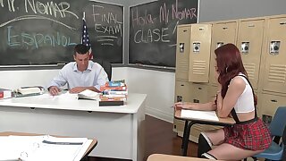 April Snow will be in trouble if she doesn't pass Spanish. The quick-witted redhead realizes that